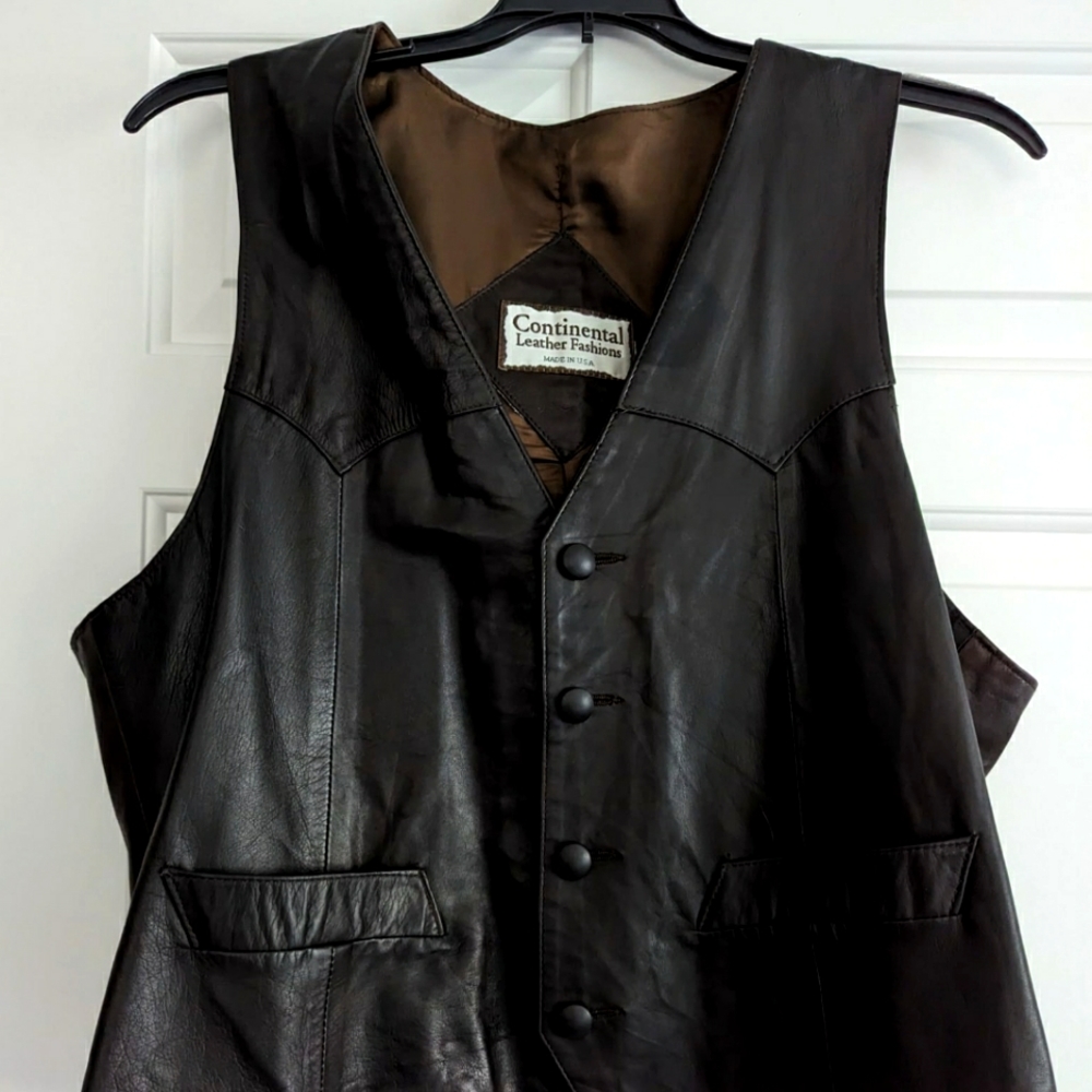 ON SALE Women's Black Leather vest